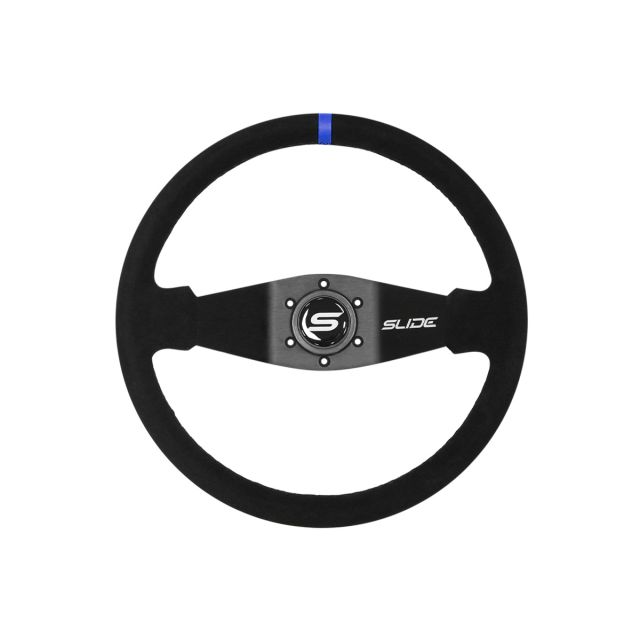 Спортен волан SLIDE 350mm /изнасяне:90mm - Алкантара със синя лента