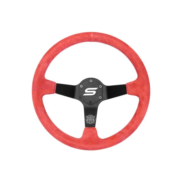 Спортен волан SLIDE 350mm /изнасяне:90mm - Алкантара с червено