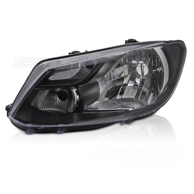 HEADLIGHT черни LEFT SIDE H4 за VW CADDY 11-14