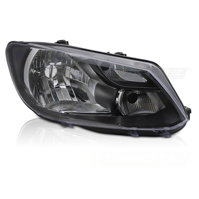 HEADLIGHT черни RIGHT SIDE H4 за VW CADDY 11-14