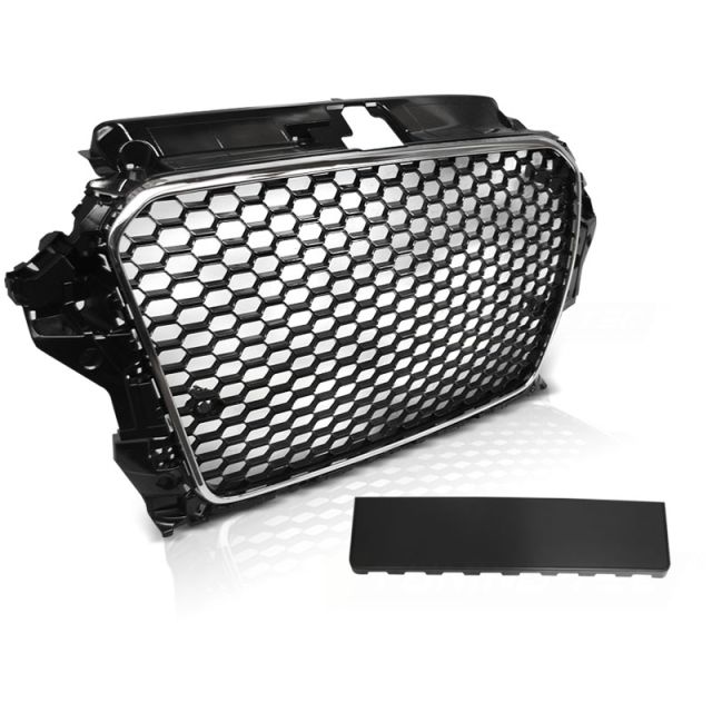 Хромирана решетка черни fit AUDI A3 (8V) 12-16