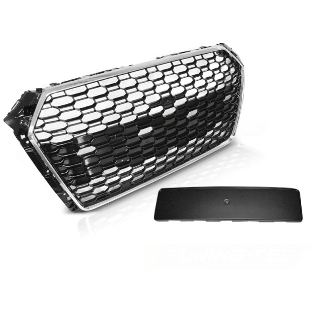 Хромирана решетка черни fit AUDI A4 B9 15-19