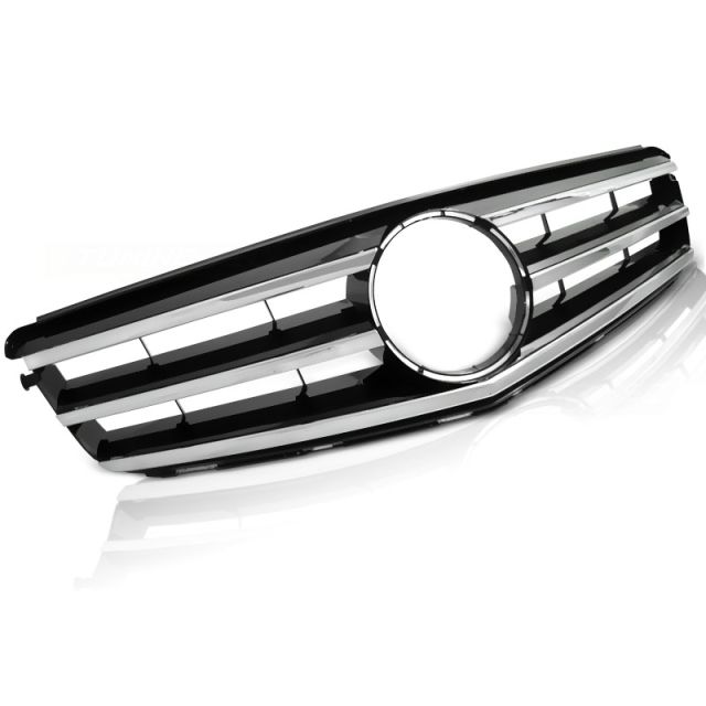 Черна решетка с хром за MERCEDES W204 07-14