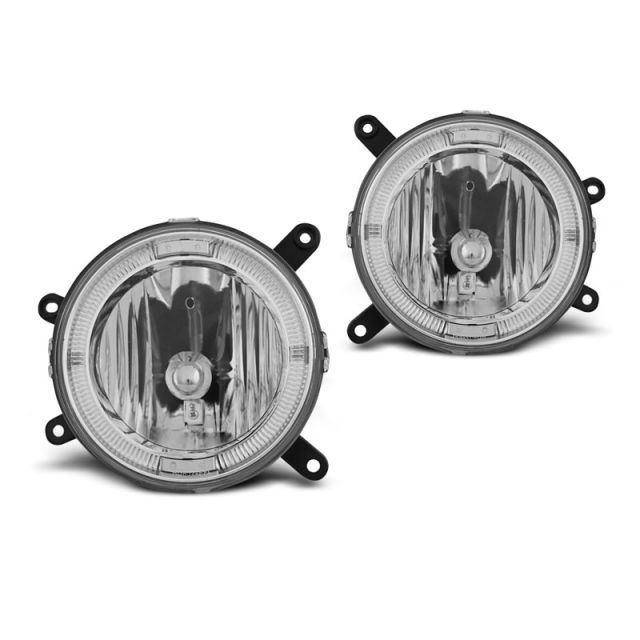 Халогени за FORD MUSTANG 04-09 с ангелски очи хром