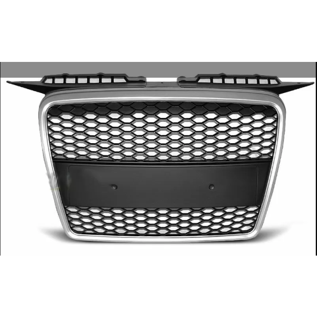 Решетка с поставка за емблема за AUDI A3 (2003-2008) - RS-Look silver