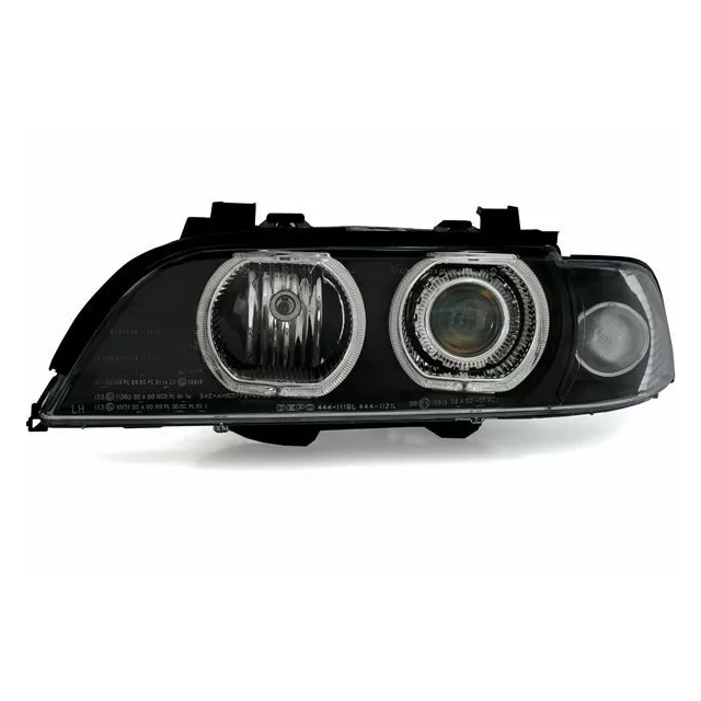 Кристални фарове за BMW E39 с диодни рингове (1995-2000) - черни