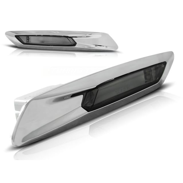 Хромирани странични мигачи с опушено за BMW F10/F11 10-13