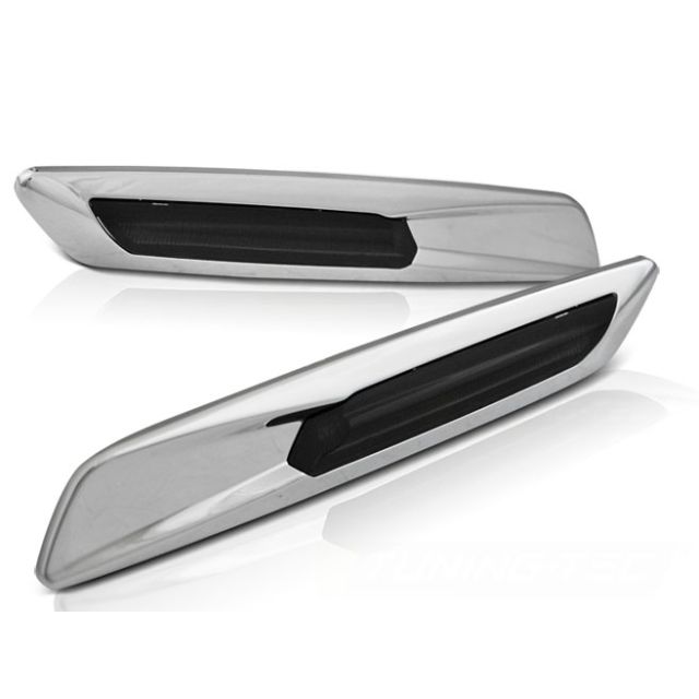Сребрист LED страничен мигач с опушено F10 за BMW E60/ E90/ E92/ E82
