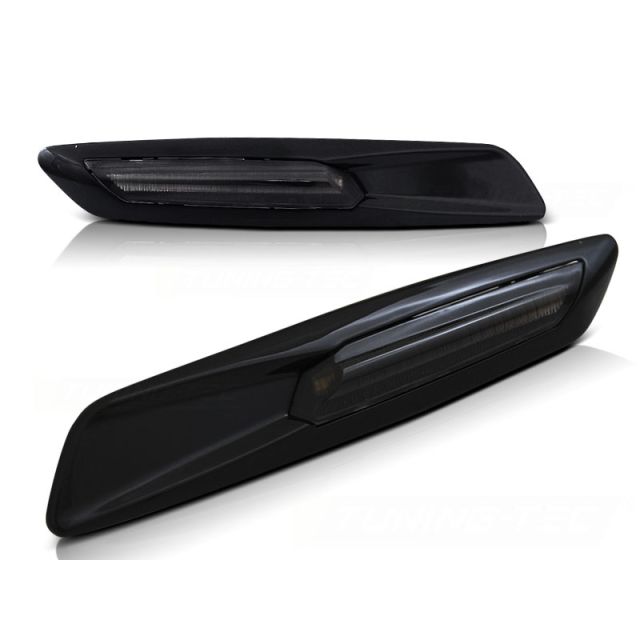 Странични мигачи черен гланц с опушено LED F10 за BMW E60/ E90/ E92/ E82