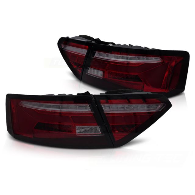 LED BAR стопове RED Опушени с динамична светлина за AUDI A5 11-16