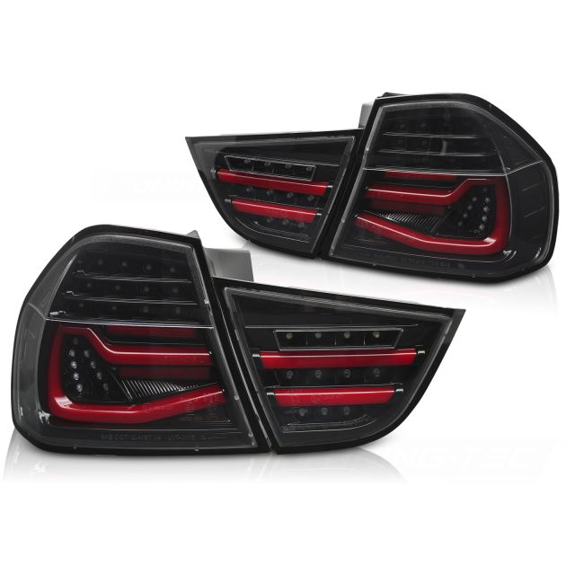 LED BAR стопове черни с динамична светлина за BMW E90 09-11