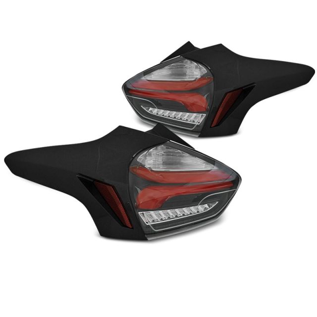 Стопове за FORD FOCUS 3 15-18 HATCHBACK Черни SEQ LED