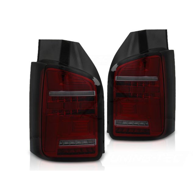 LED BAR стопове RED Опушени с динамична светлина за VW T5 10-15