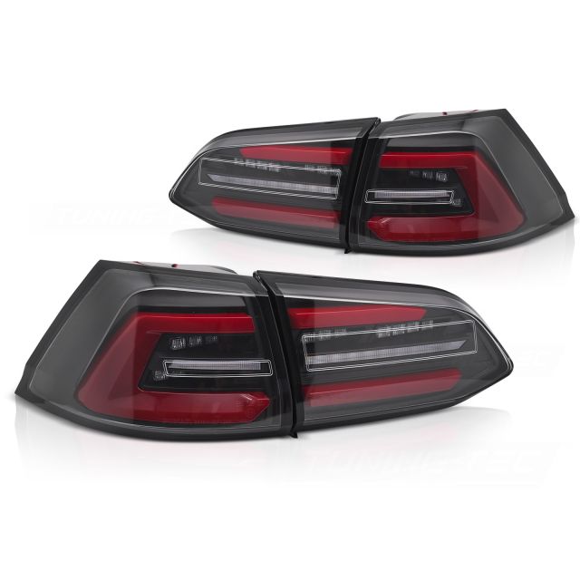 LED стопове черни W/REDс динамична светлина за VW GOLF 7 17-19 SW