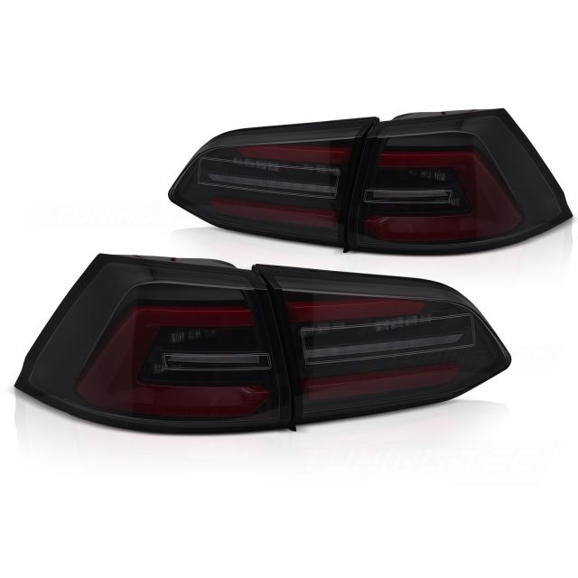 LED стопове черни Опушени W/REDс динамична светлина за VW GOLF 7 17-19 SW