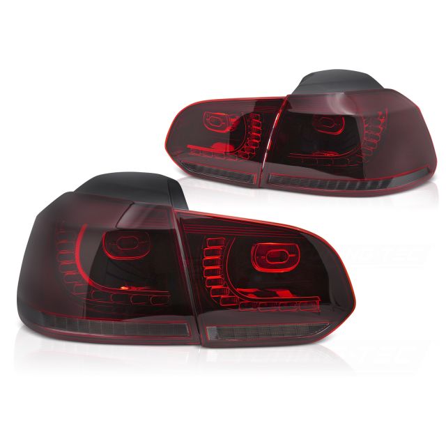 LED стопове RED Опушени с динамична светлина за VW GOLF 6 08-13