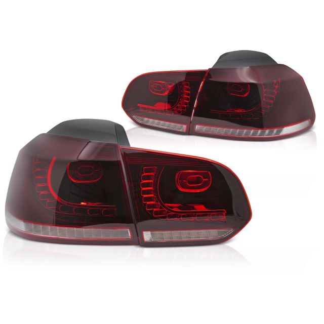 LED стопове RED Бели с динамична светлина за VW GOLF 6 08-13