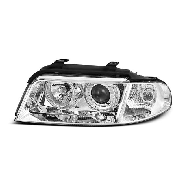 Фарове  с ангелски очи хром за AUDI A4 01.99-09.00
