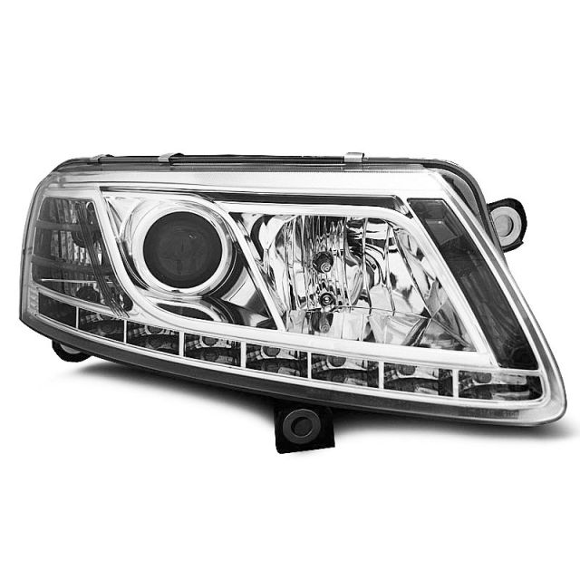 Фарове  TRUE DRL хром за AUDI A6 C6 04.04-08