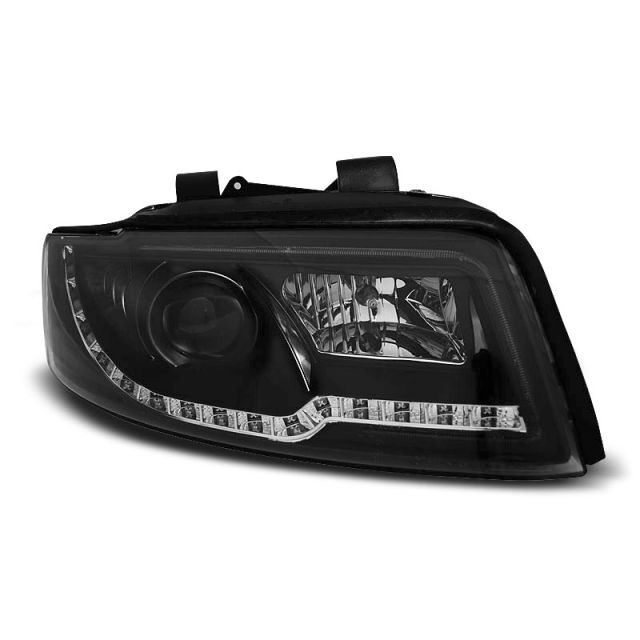 Фарове  TUBE LIGHT Черни за AUDI A4 10.00-10.04