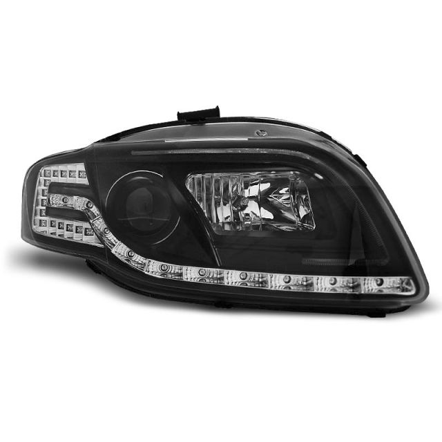 Фарове  TUBE LIGHT Черни за AUDI A4 B7 11.04-03.08
