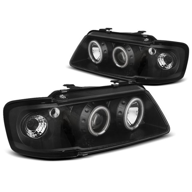 Фарове  с ангелски очи CCFL Черни за AUDI A3 8L 08.96-08.00