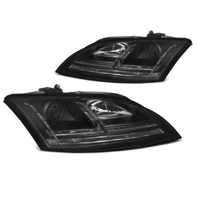 XENON Фарове  LED DRL Черни SEQ за AUDI TT 06-10 8J