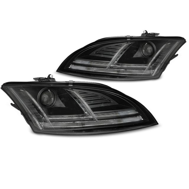 XENON Фарове  LED DRL Черни SEQ за AUDI TT 10-14 8J с AFS