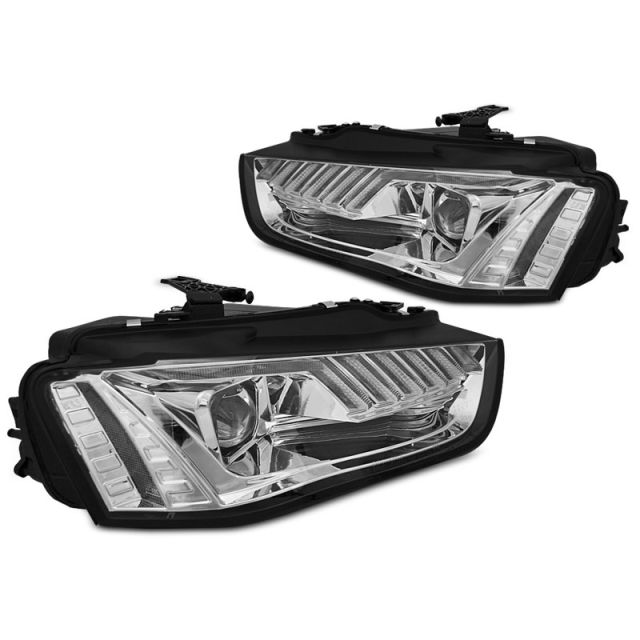 Фарове  LED хром SEQ за AUDI A4 B8 12-15