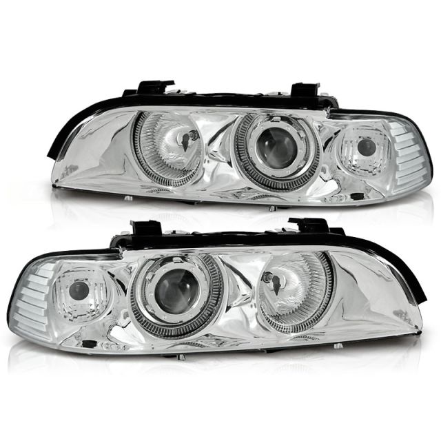 Фарове Ангелски очи Хром за BMW E39 09.95-06.03