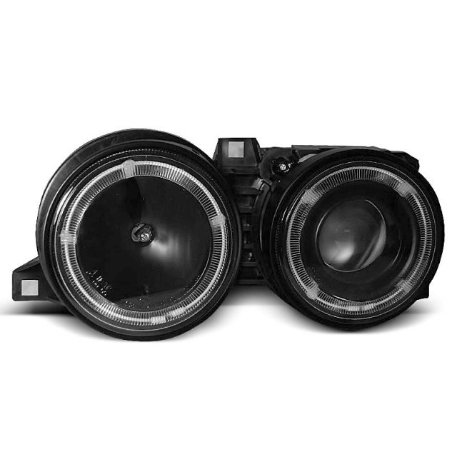 Фарове с ангелски очи Черни за BMW E30 11.82-06.94