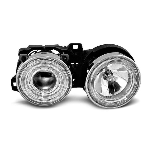 Фарове с ангелски очи хром за BMW E30 11.82-06.94