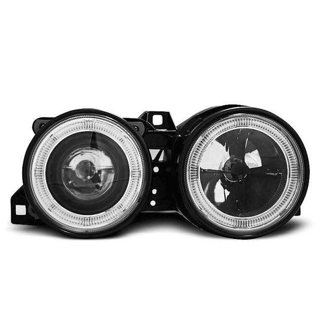 Фарове с ангелски очи Черни за BMW E30 11.82-06.94