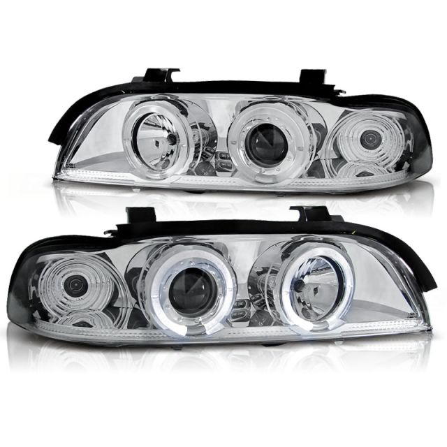Фарове Ангелски очи Хром за BMW E39 09.95-05.03