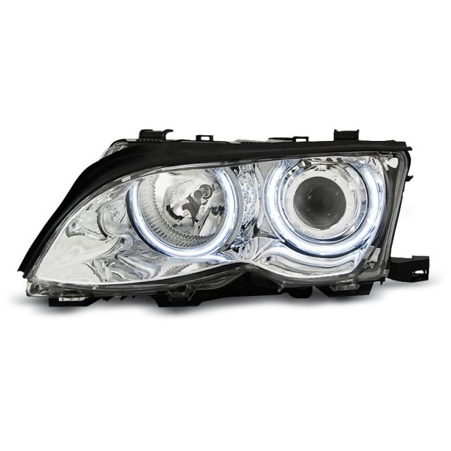 Фарове  с ангелски очи CCFL хром за BMW E46 09.01-03.05