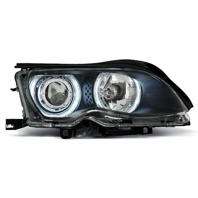 Фарове  с ангелски очи CCFL Черни за BMW E46 09.01-03.05