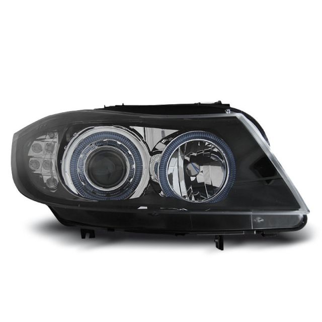 Фарове с ангелски очи Черни LED INDICATOR за BMW E90/E91 03.05-08.08