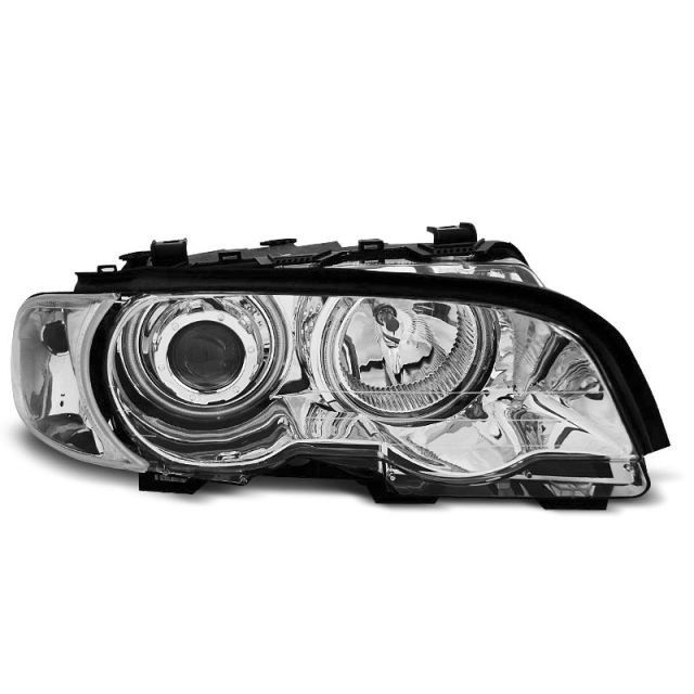 Фарове  с ангелски очи CCFL хром за BMW E46 04.99-03.03 COUPE CABRIO