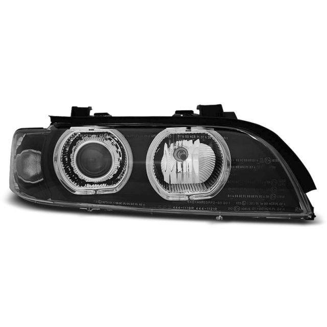 Фарове  с ангелски очи LED Черни за BMW E39 09.95-06.03