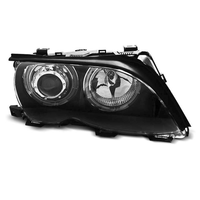 Фарове  с ангелски очи LED Черни за BMW E46 09.01-03.05