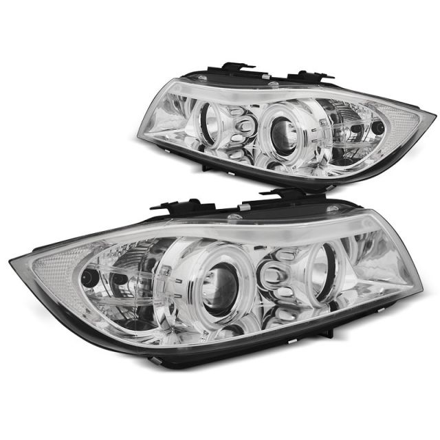 Фарове с ангелски очи CCFL хром за BMW E90/E91 03.05-08.08