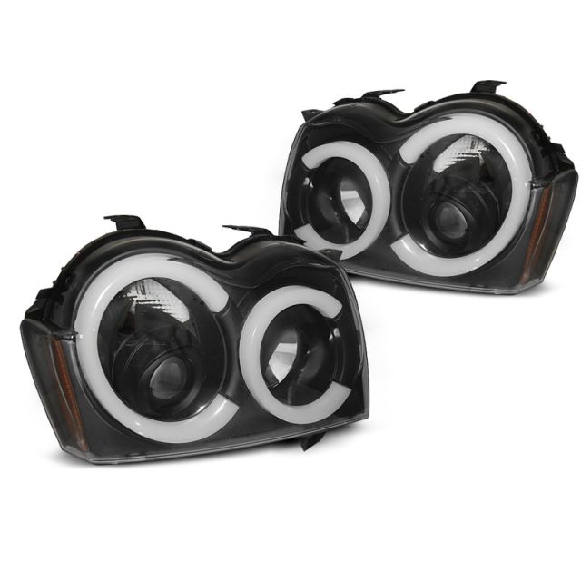 Фарове за CHRYSLER JEEP GRAND CHEROKEE 05-08 Черни TUBE LIGHT