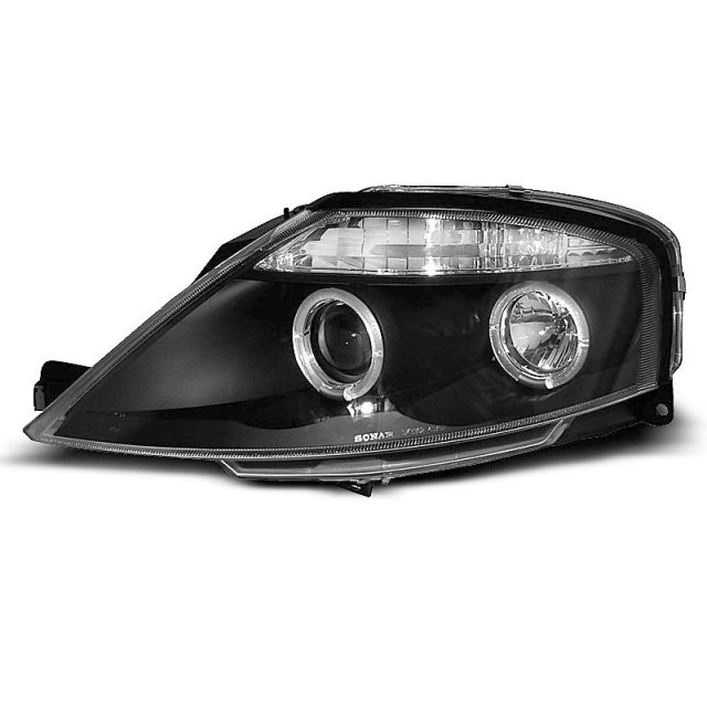 Фарове за CITROEN C3 03.02-09 с ангелски очи Черни