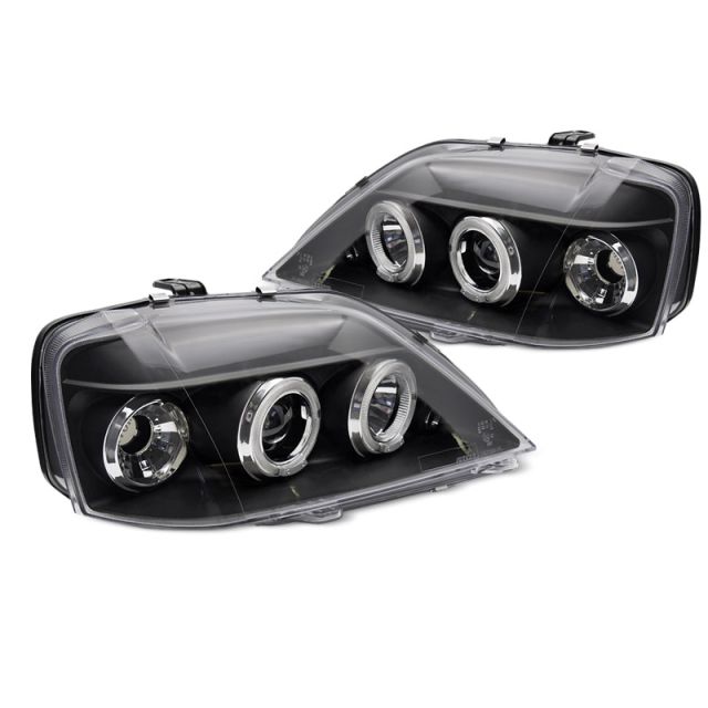 Фарове за DACIA LOGAN 04-08 с ангелски очи Черни