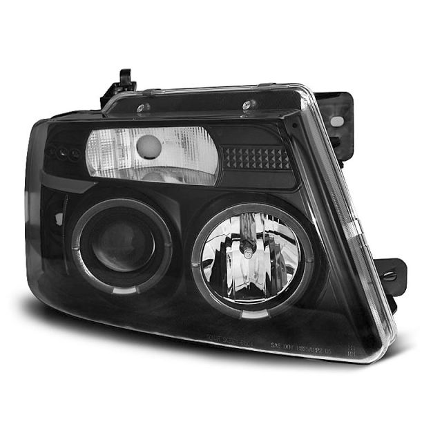 Фарове за FORD F150 MK 11 04-08 с ангелски очи Черни