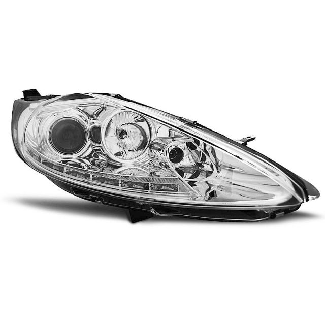 Фарове за FORD FIESTA MK7 08.08-09.12 с дневни светлини хром