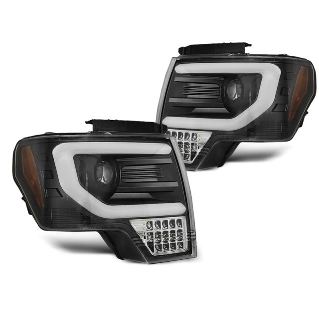 Фарове за FORD F150 MK12 08-14 TUBE LIGHT Черни