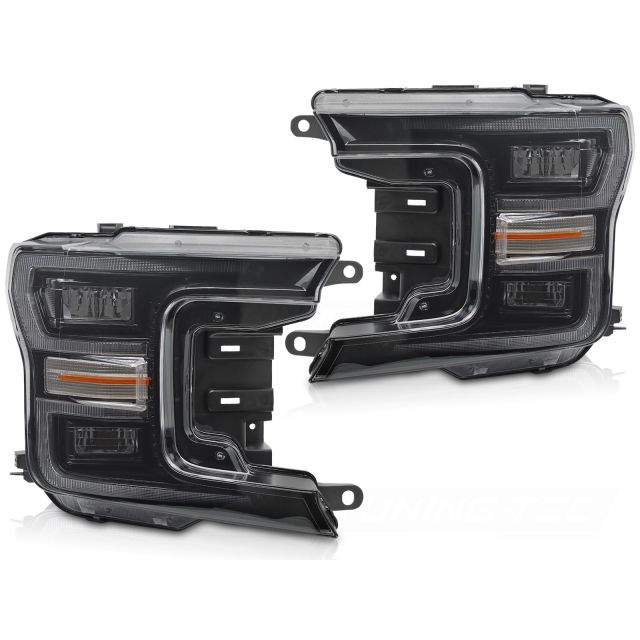 LED Фарове черни DRL с динамична светлина за FORD F150 MK13 17-20
