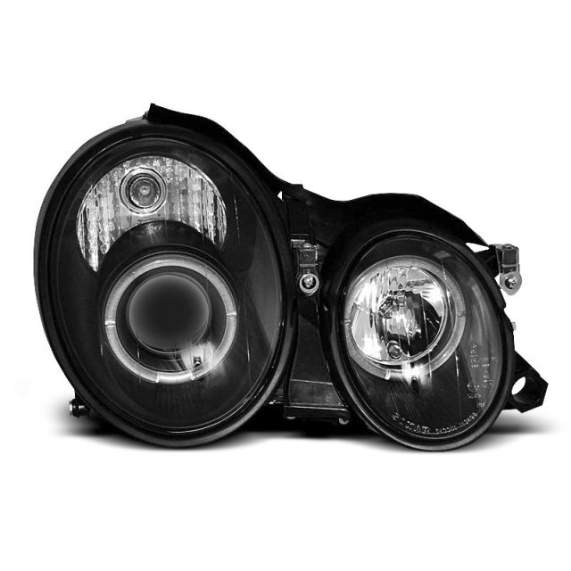 Фарове  с ангелски очи Черни за MERCEDES W208 CLK 03.97-04.02