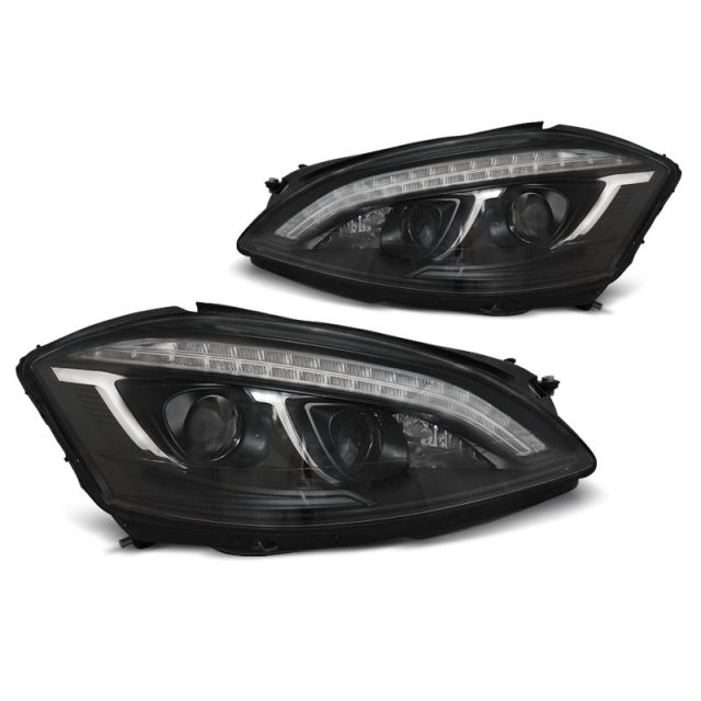 XENON Фарове  с дневни светлини Черни за MERCEDES W221 05-09